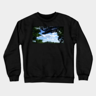 Cloud Art: Photography Sky & Pine Trees, Nature Crewneck Sweatshirt